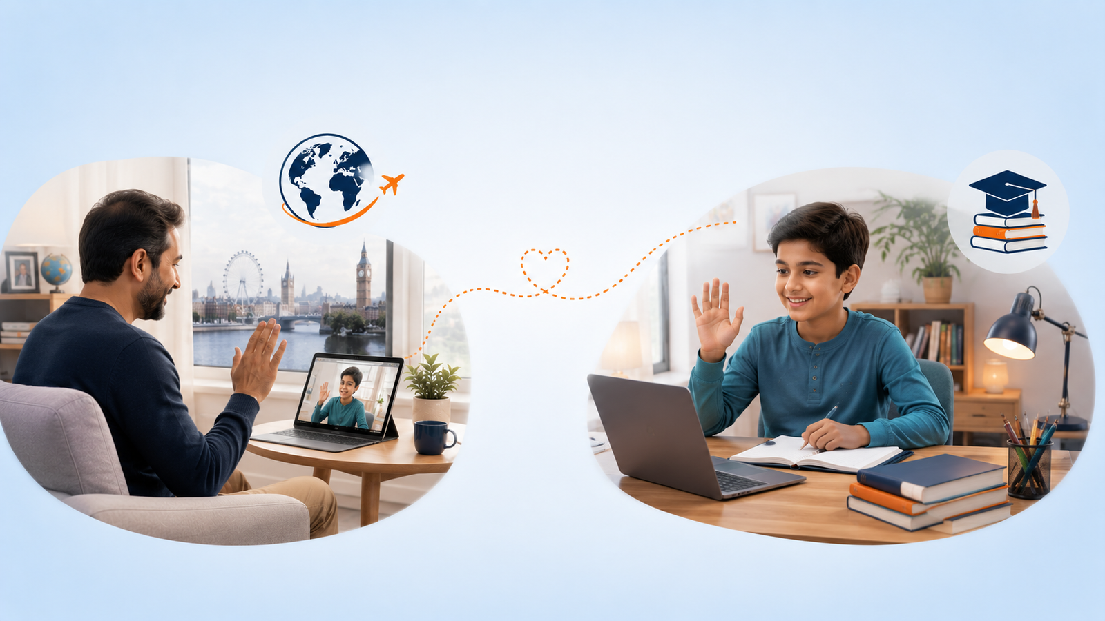 Overseas Pakistani parents supporting their child's education remotely